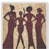 Chic glitz Modeparty Aufkleber (Vorderseite)