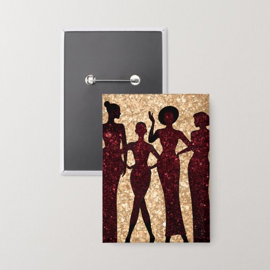Chic glitz Modeparty Button (Vorderseite/Rückseite)