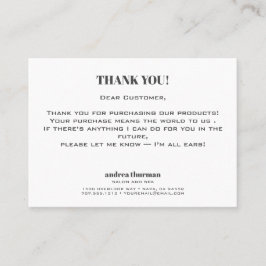 Chic Glitzer Bokeh Vielen Dank für Ihren Kauf Visitenkarte