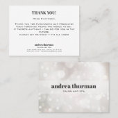 Chic Glitzer Bokeh Vielen Dank für Ihren Kauf Visitenkarte (Vorne/Hinten)