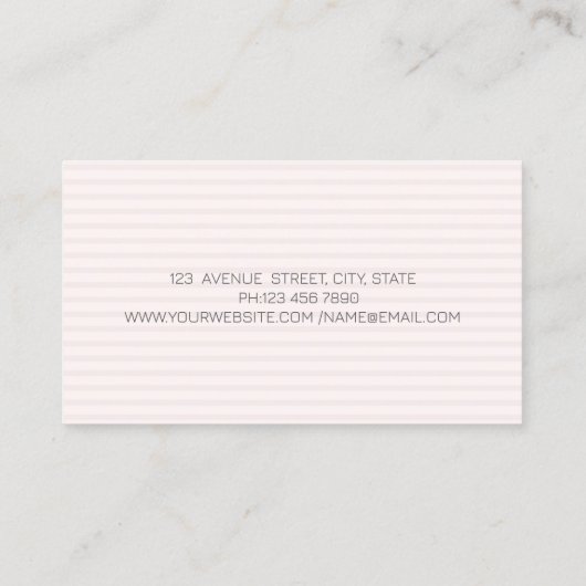 Chic Glitzer Cupcake Erdbeere Streifen Visitenkarte (Rückseite)