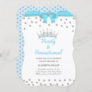 Chic Glitzer Diamond Crown Sixty & Sensational Einladung