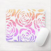 Chic-Glitzer-Effekt-buntes Rosen-Weiß Mousepad (Mit Mouse)