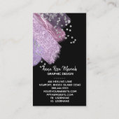 *~* Chic Glitzer Girly Feminine Abstrakt Visitenkarte (Rückseite)