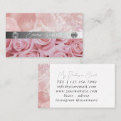 Chic Glitzer Glam Nail Art Salon Mongramm Visitenkarte (Vorne/Hinten)