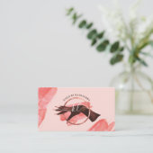 Chic Glitzer Glam Nail Art Salon Mongramm Visitenkarte (Stehend Vorderseite)