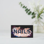 Chic Glitzer Glam Nail Kunstvoll wandern im Valle  Visitenkarte (Stehend Vorderseite)