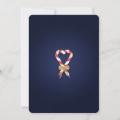 Chic Glitzer Gold Candy Cane Frame Foto Weihnachte Einladung (Rückseite)