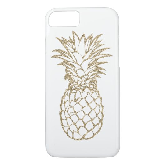 Chic-Glitzer-Goldananas weißer iPhone 7 Kasten Case-Mate iPhone Hülle (Rückseite)