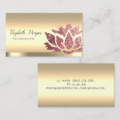 Chic Glitzer Lotus Blume Gold Yoga Instructor Visitenkarte (Vorne/Hinten)