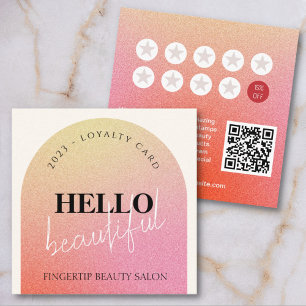 Chic Glitzer Makeup Beauty Nail Salon Loyalty Card Quadratische Visitenkarte