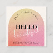 Chic Glitzer Makeup Beauty Nail Salon Loyalty Card Quadratische Visitenkarte (Vorderseite)