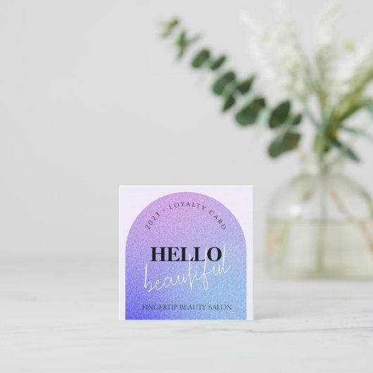 Chic Glitzer Makeup Beauty Nail Salon Loyalty Card Quadratische Visitenkarte (Stehend Vorderseite)