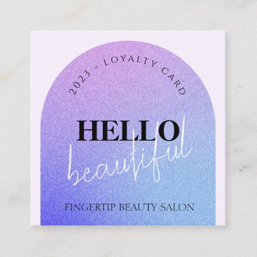 Chic Glitzer Makeup Beauty Nail Salon Loyalty Card Quadratische Visitenkarte (Vorderseite)