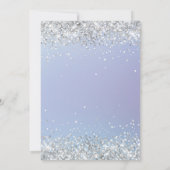 Chic Glitzer Moderne Blumenblauer Babydusche Einladung (Rückseite)