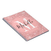 Chic Glitzer Monogram SpiralNotebook Notizblock (Rechte Seite)