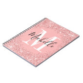 Chic Glitzer Monogram SpiralNotebook Notizblock (Linke Seite)