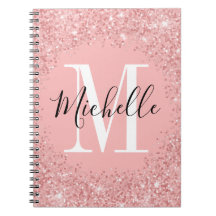 Chic Glitzer Monogram SpiralNotebook