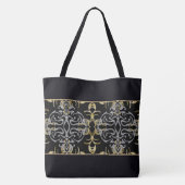 Chic Glitzer Muster Monogram Tote Bag Tasche (Rückseite)