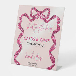 Chic Glitzer Pink Bow Sie bindet den Knoten Sockelschild