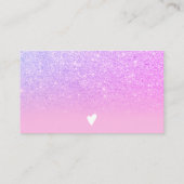 Chic Glitzer pink ombre lila Ordnung vielen Dank Visitenkarte (Rückseite)