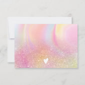 Chic Glitzer Regenbogen unicorn Marmor Vielen Dank Dankeskarte (Rückseite)