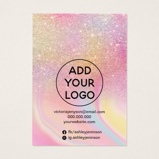 Chic Glitzer Regenbogenschmuck Halskette Display (Rückseite)