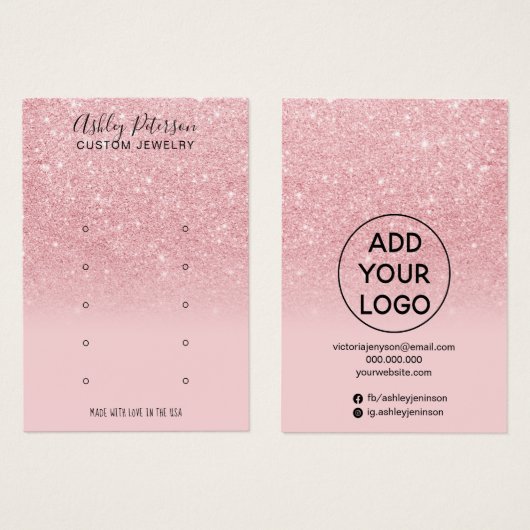 Chic Glitzer Rosa Ohrring-Ohrmuschel (Vorne & Hinten)