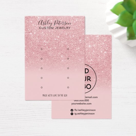 Chic Glitzer Rosa Ohrring-Ohrmuschel (Schreibtisch)