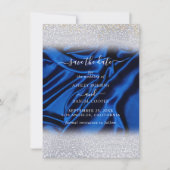 Chic Glitzer Royal Blue Save the Date Einladung (Vorderseite)
