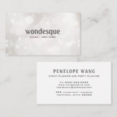 Chic Glitzer Silver White Bokeh Veranstaltungsplan Visitenkarte (Vorne/Hinten)