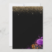 Chic Glitzer Skeleton Halloween Hochzeit Einladung (Rückseite)