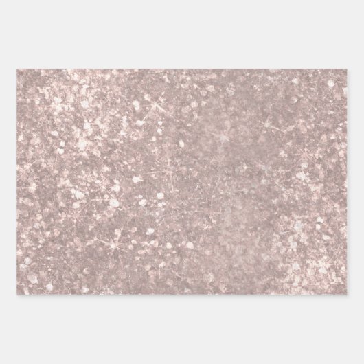 Chic Glitzer Sparkle Rose Gold Geschenkpapier Set (Vorderseite 2)