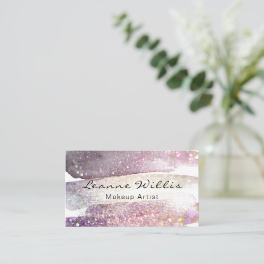 Chic Glitzer Sparkle Visitenkarte (Stehend Vorderseite)