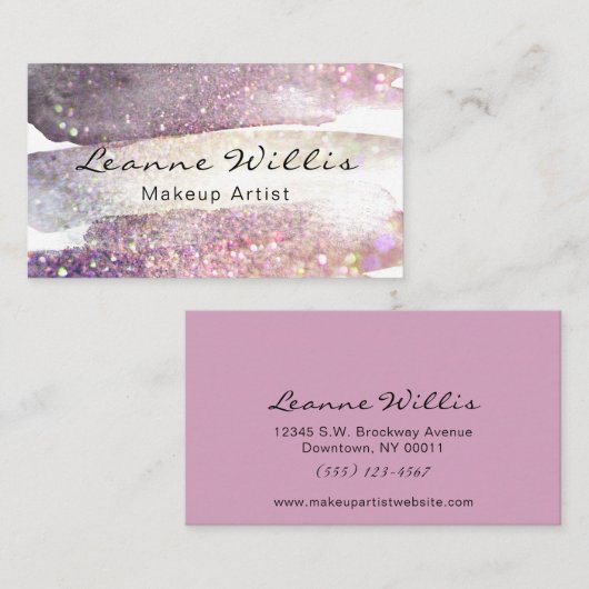 Chic Glitzer Sparkle Visitenkarte (Vorne/Hinten)