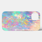 Chic Glitzer Tropfen Ananas Holographische Case-Mate iPhone Hülle (Rückseite (Horizontal))