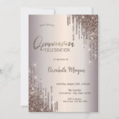 Chic Glitzer Tropfen Quinceañera Einladung (Vorderseite)
