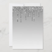 Chic Glitzer Tropfen Silver 80. Geburtstag Einladung (Rückseite)