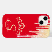 Chic Glitzer Tropfens Diamonds Tiara Red Case-Mate iPhone Hülle (Rückseite (Horizontal))