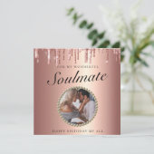 Chic Glitzer Tropfens Foto Girlfriend Birthday Car Dankeskarte (Stehend Vorderseite)