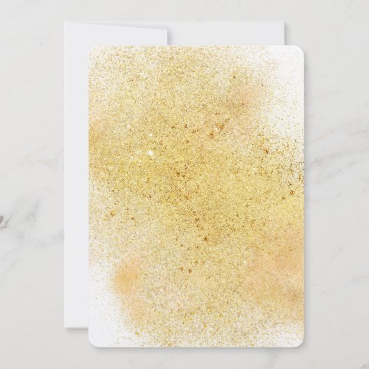 Chic Glitzy Gold Wedding Einladungen (Rückseite)