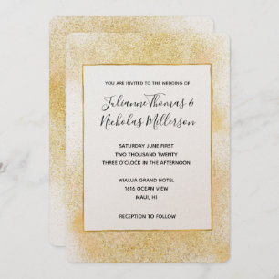 Chic Glitzy Gold Wedding Einladungen
