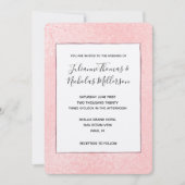 Chic Glitzy Pink Wedding Einladungen (Vorderseite)
