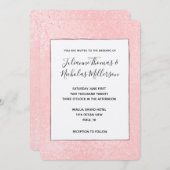 Chic Glitzy Pink Wedding Einladungen (Vorne/Hinten)