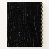 Chic Glossy Black Crocodile Gold Notar Public Notizblock (Rückseite)