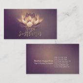 Chic Glows Lotus & Lila Grunge Yoga Instructor Visitenkarte (Vorne/Hinten)