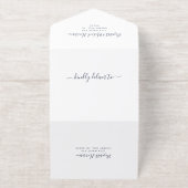 Chic glücklich immer nach Blue Wedding All-in-One-Einladung (Außenseite)