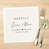 Chic glücklich immer nach Cream Wedding Serviette