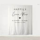 Chic glücklich immer nach Cream Wedding Wandteppich (Vorderseite)