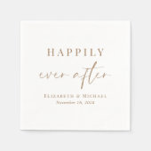 Chic glücklich immer nach Gold Script Hochzeit Serviette (Vorderseite)